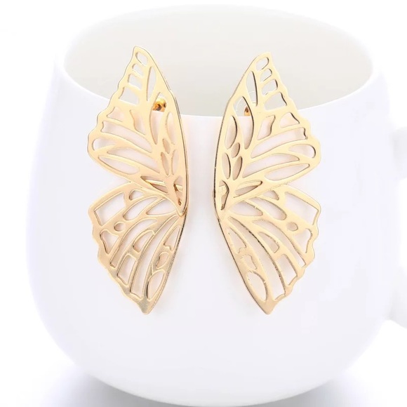 Stunning Boho Oversized Butterfly Wing Earrings - Picture 7 of 16
